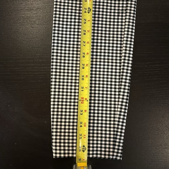 ZARA check pants front pockets elastic waist at back faux pockets at back size M - Picture 12 of 13